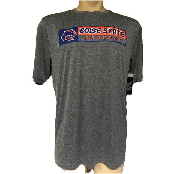 NEW Boise State BSU Broncos Colosseum Gray Performance Crew Neck Tee Shirt Men's - Picture 1 of 11